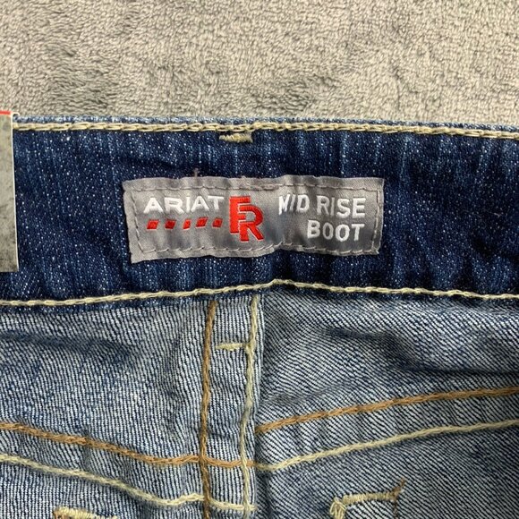 Ariat Jeans Women 28S FR Mid Rise Boot Cut Work Chore Horse Farm Cowgirl Western - Picture 10 of 14